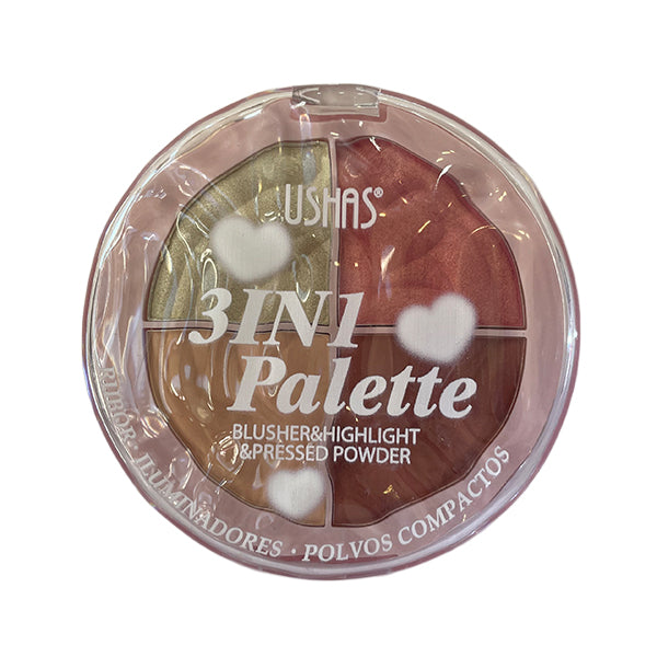 Rubor + Iluminador + Polvo Fijador 3 En 1