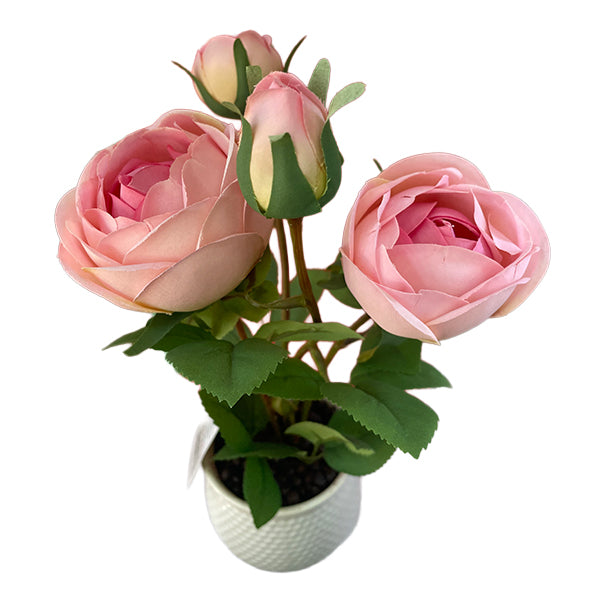 Rosa Artificial Con Maceta