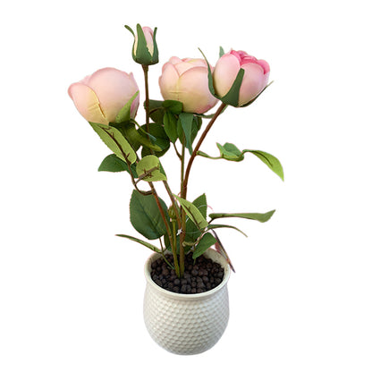 Rosa Artificial Con Maceta