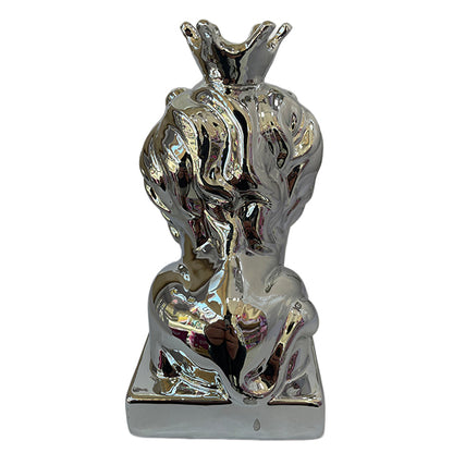 Adorno León Plateado