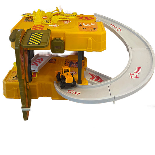 Garage Con Pista Deslizante Y Estacionamiento Multisorpiento Para Niños