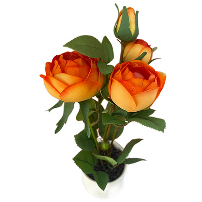 Rosa Artificial Con Maceta