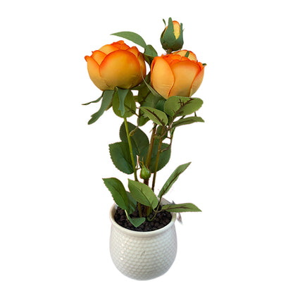 Rosa Artificial Con Maceta